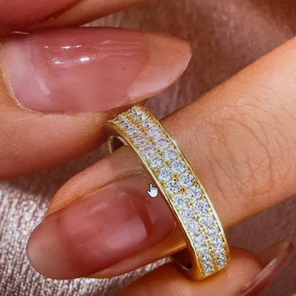 Maxine Jewelry 0.5 Ct. Round Cut Moissanite Wide Wedding Band Size 5